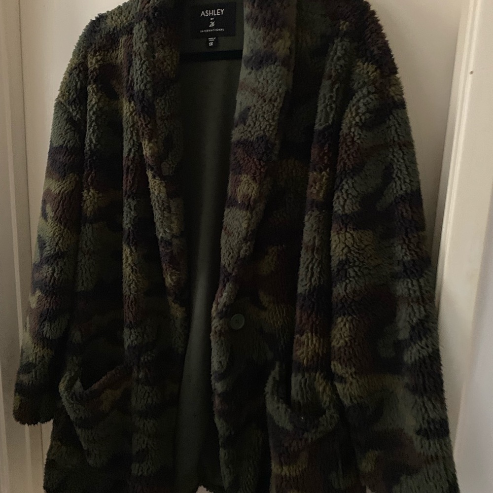 Camo thick long sweater cardigan - Picture 2 of 6